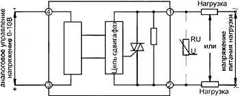 Схема включения в цепь коммутации ТТР серии HD-xx22.10U