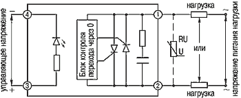 Схема включения в цепь коммутации KIPPRIBOR ТТР серии HDH-xx44.ZD3