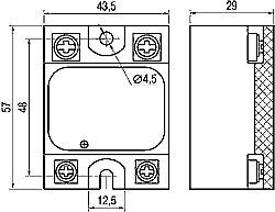 Габаритные размеры KIPPRIBOR ТТР серии HDH-xx44.ZD3