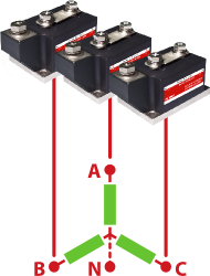 Трехфазная нагрузка - звезда, звезда с нейтралью