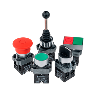 Кнопки, переключатели, джойстики, лампы в металлическом исполнении IP65 MTB2-В
